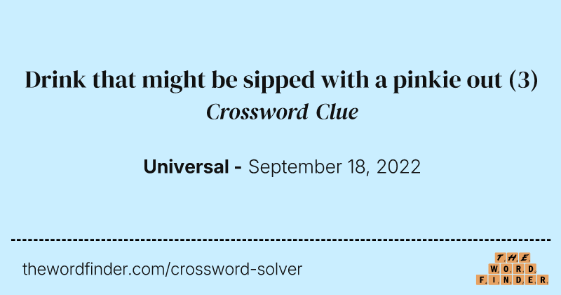 Drink that might be sipped with a pinkie out crossword clue image