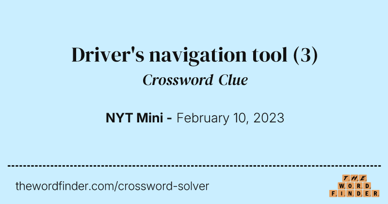 Driver's navigation tool crossword clue image