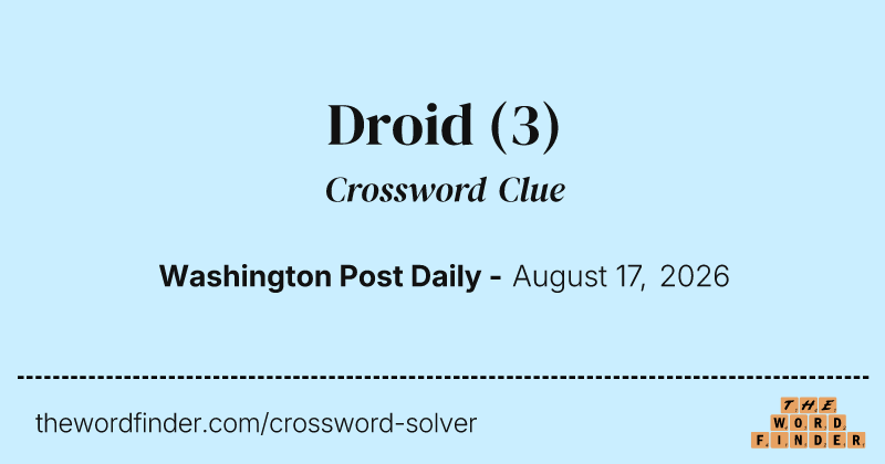 Droid crossword clue image