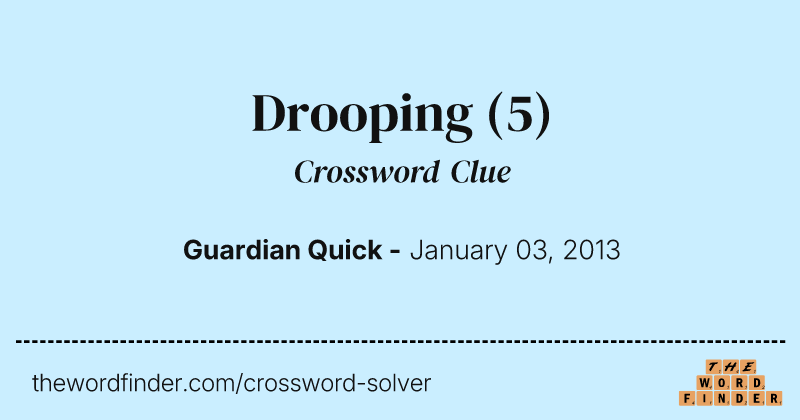 Drooping crossword clue image