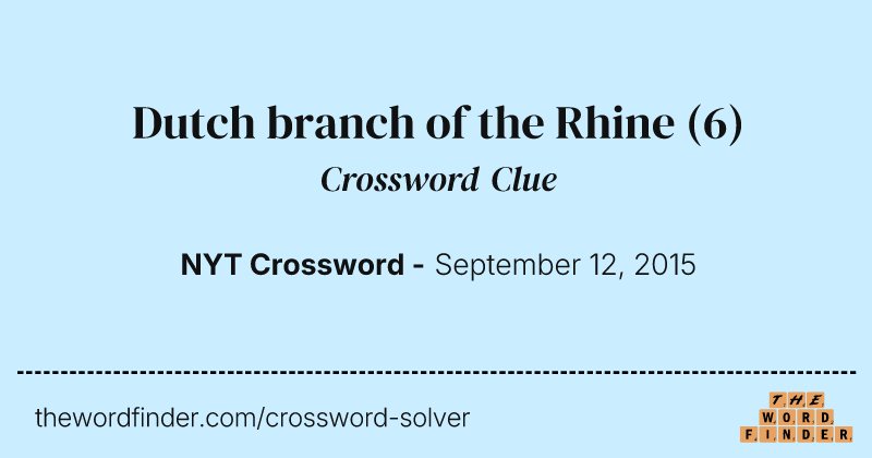 Dutch branch of the Rhine crossword clue image