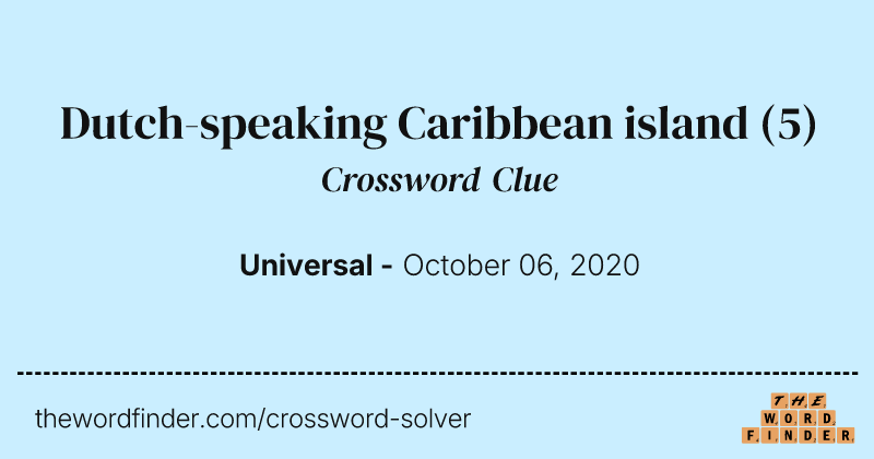 Dutch-speaking Caribbean island crossword clue image