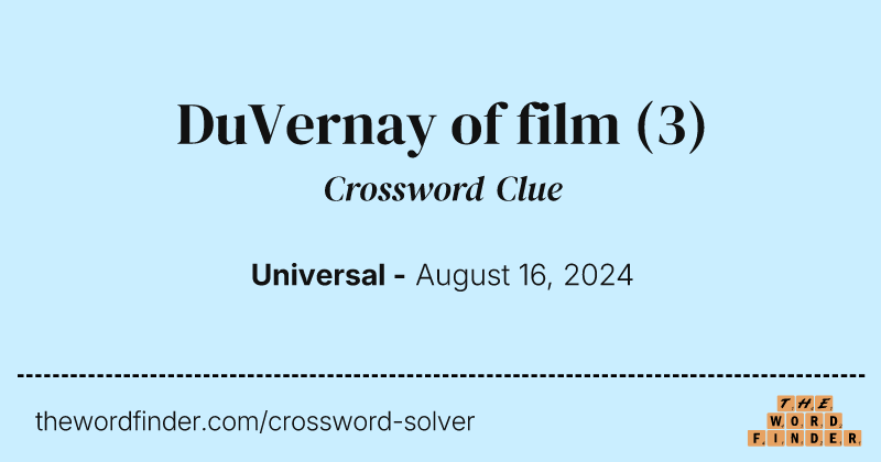 DuVernay of film crossword clue image
