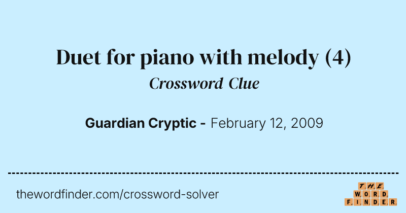 Duet for piano with melody crossword clue image