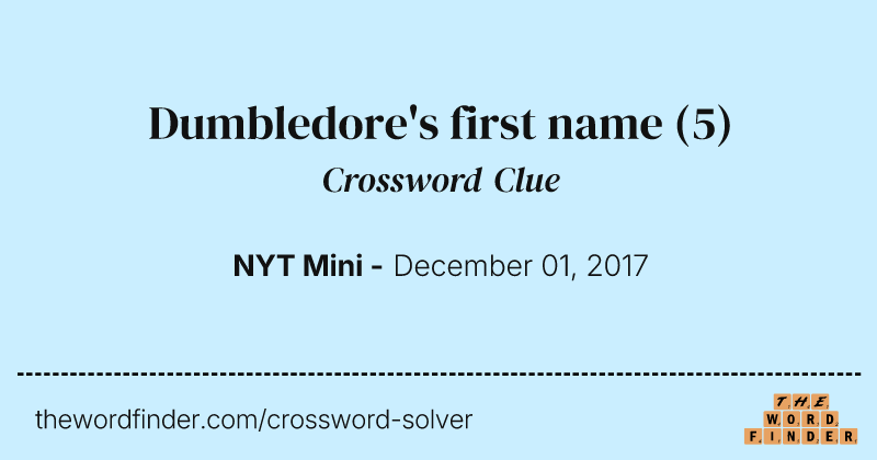 Dumbledore's first name crossword clue image