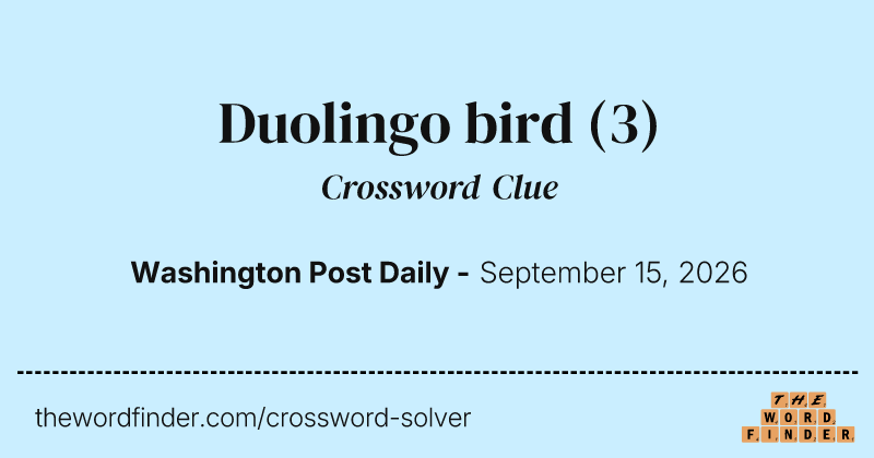 Duolingo bird crossword clue image