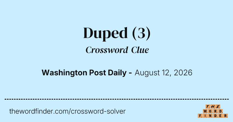 Duped crossword clue image