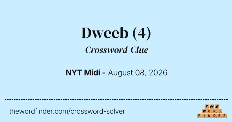 Dweeb crossword clue image