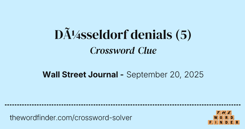 Düsseldorf denials crossword clue image