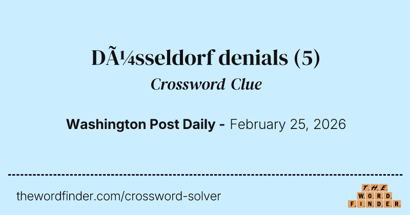 Düsseldorf denials crossword clue image