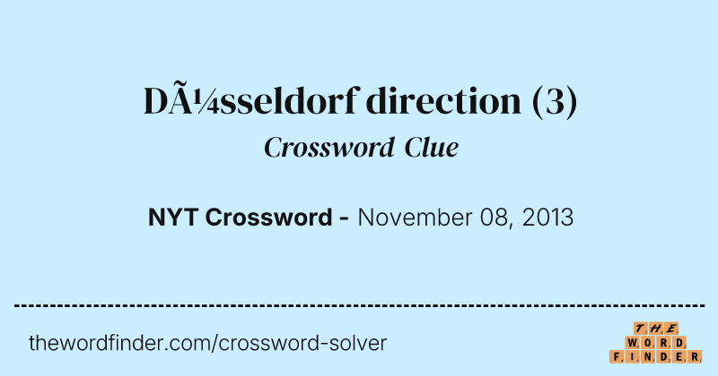 Düsseldorf direction crossword clue image