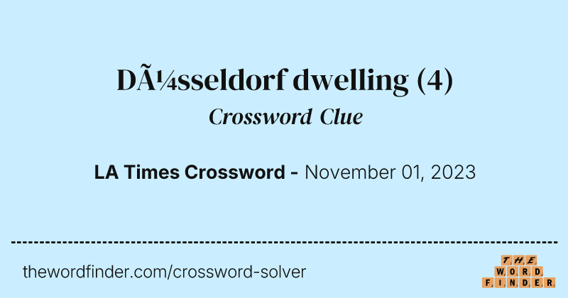 Düsseldorf dwelling crossword clue image
