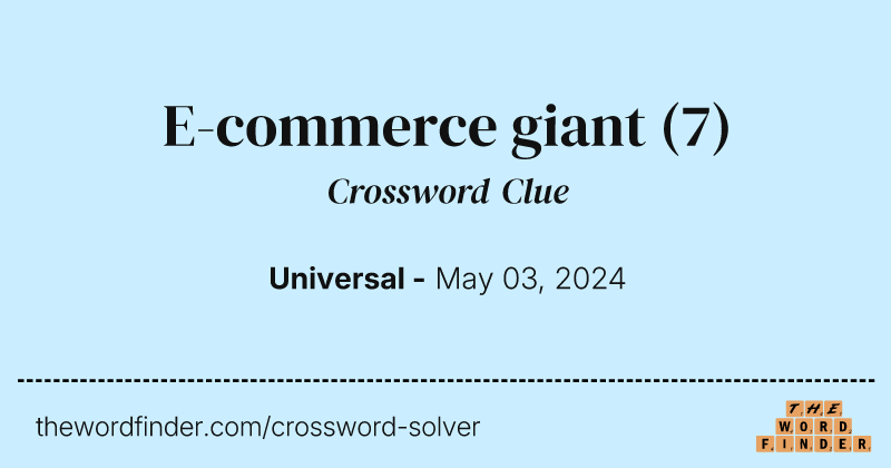 E-commerce giant crossword clue image