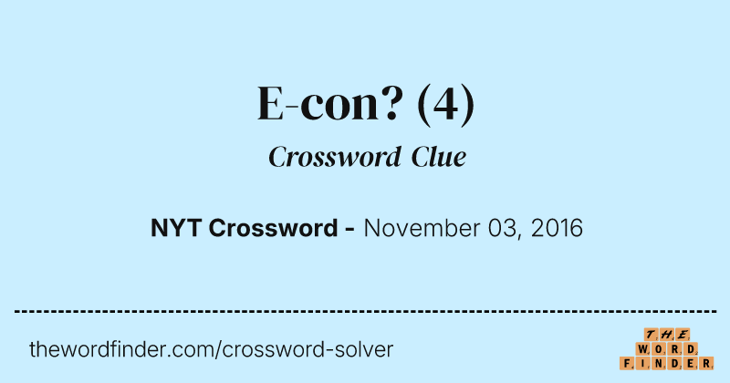 E-con? crossword clue image