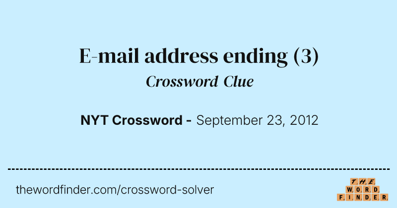 E-mail address ending crossword clue image