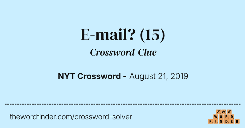 E-mail? crossword clue image
