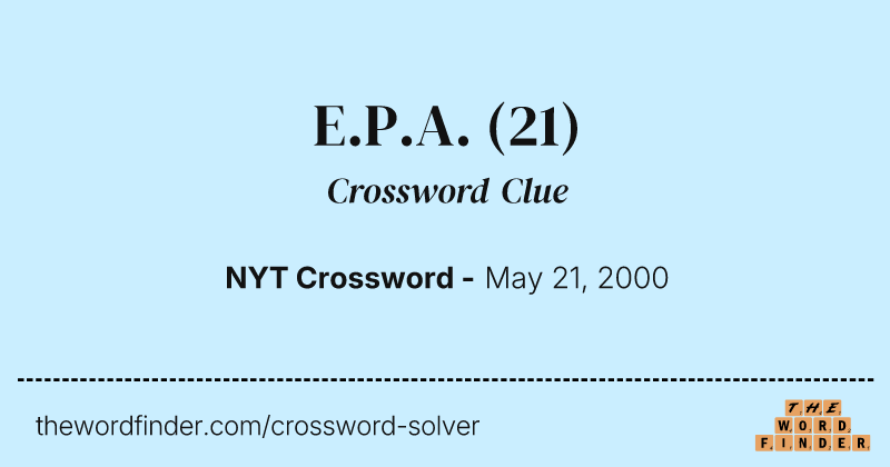 E.P.A. crossword clue image