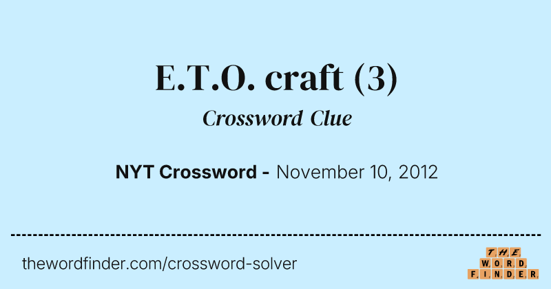 E.T.O. craft crossword clue image