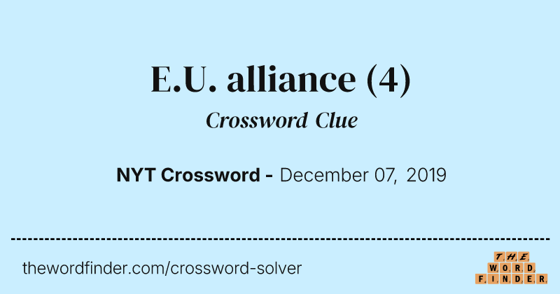 E.U. alliance crossword clue image