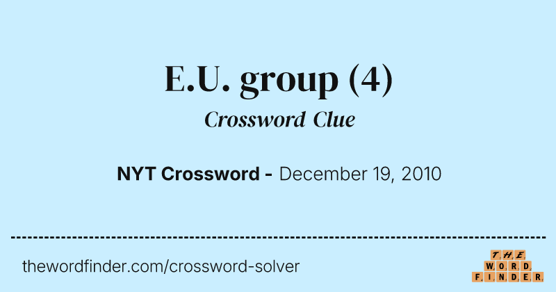 E.U. group crossword clue image