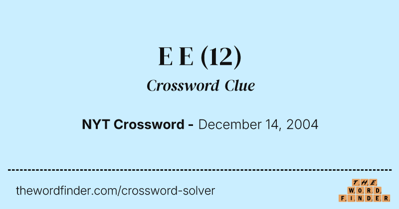 E E crossword clue image