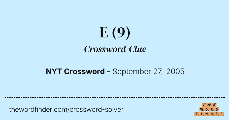 E crossword clue image