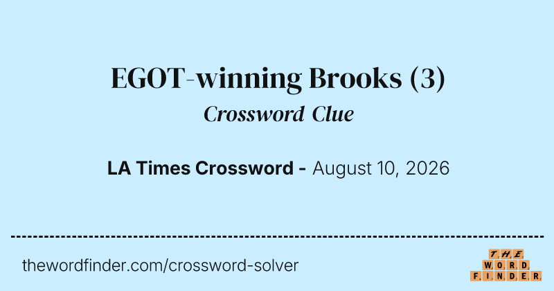 EGOT-winning Brooks crossword clue image