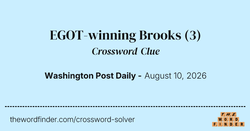 EGOT-winning Brooks crossword clue image