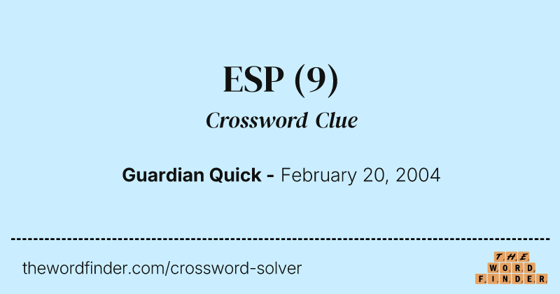 ESP crossword clue image