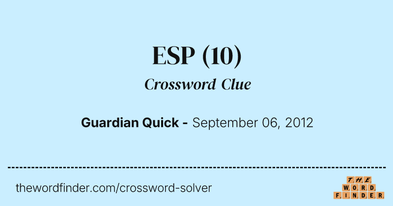 ESP crossword clue image
