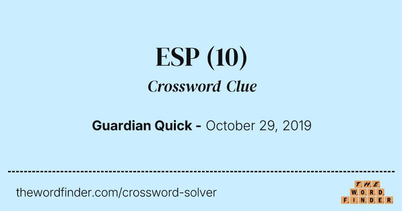 ESP crossword clue image