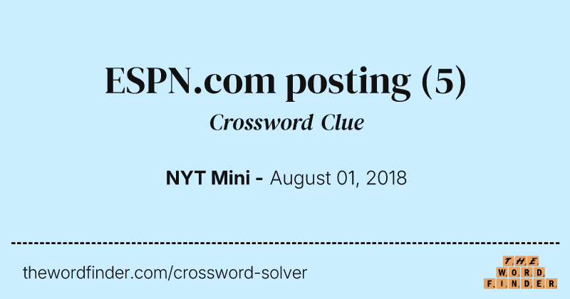 ESPN.com posting crossword clue image