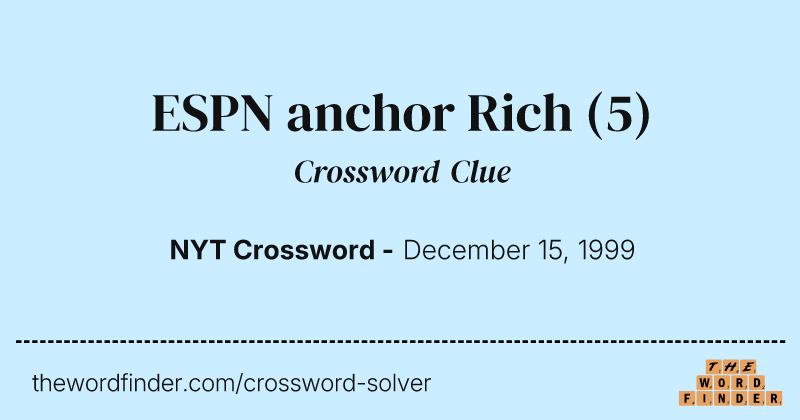 ESPN anchor Rich crossword clue image