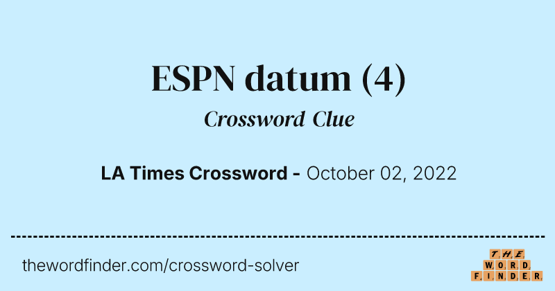 ESPN datum crossword clue image
