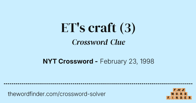 ET's craft crossword clue image