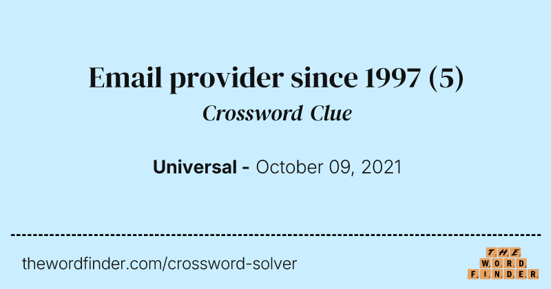 Email provider since 1997 crossword clue image