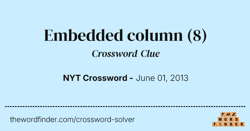 Embedded column crossword clue image