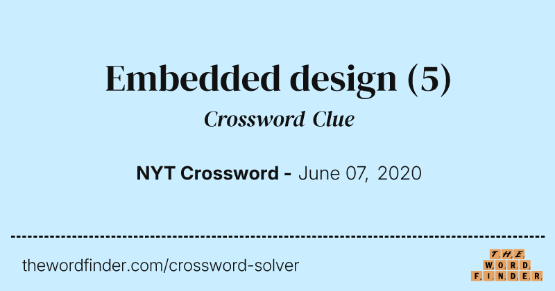 Embedded design crossword clue image