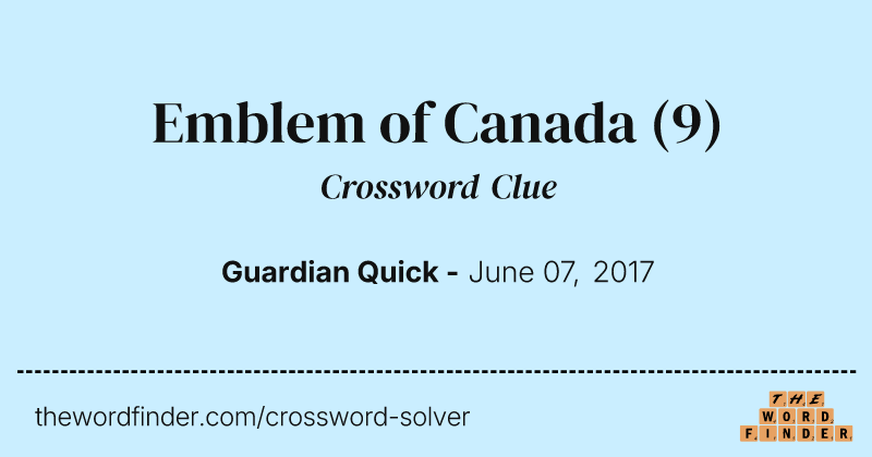 Emblem of Canada crossword clue image