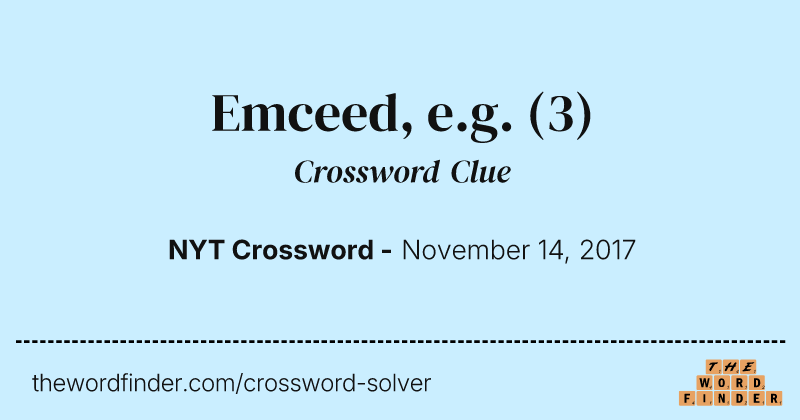 Emceed, e.g. crossword clue image