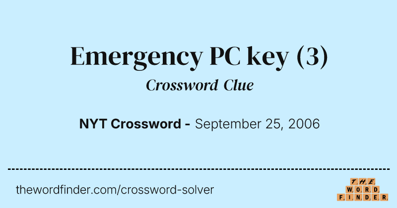 Emergency PC key crossword clue image