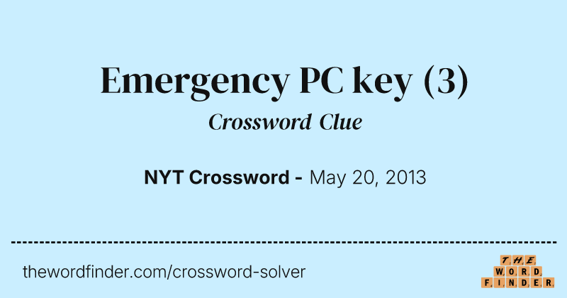 Emergency PC key crossword clue image