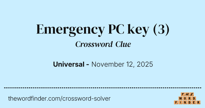 Emergency PC key crossword clue image