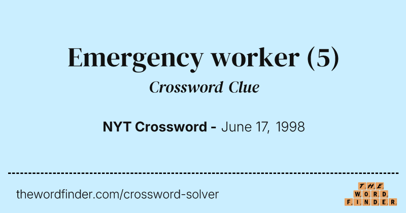Emergency worker crossword clue image