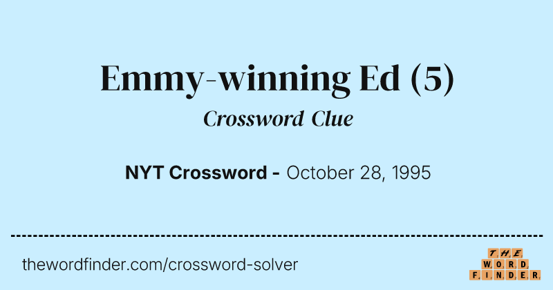 Emmy-winning Ed crossword clue image