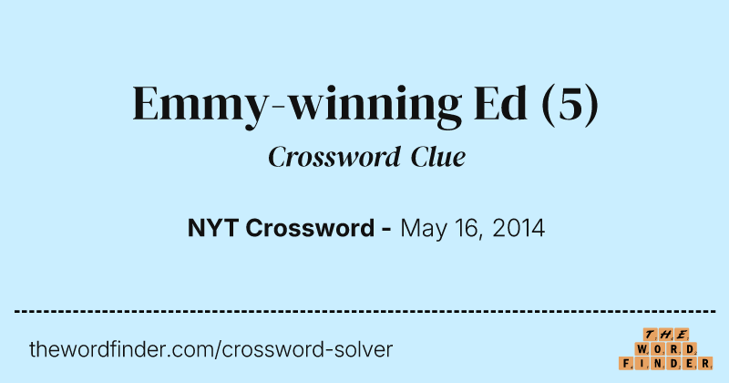 Emmy-winning Ed crossword clue image