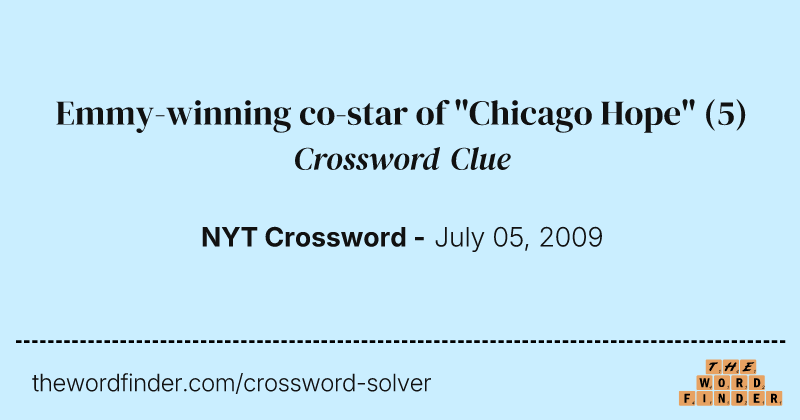 Emmy-winning co-star of "Chicago Hope" crossword clue image