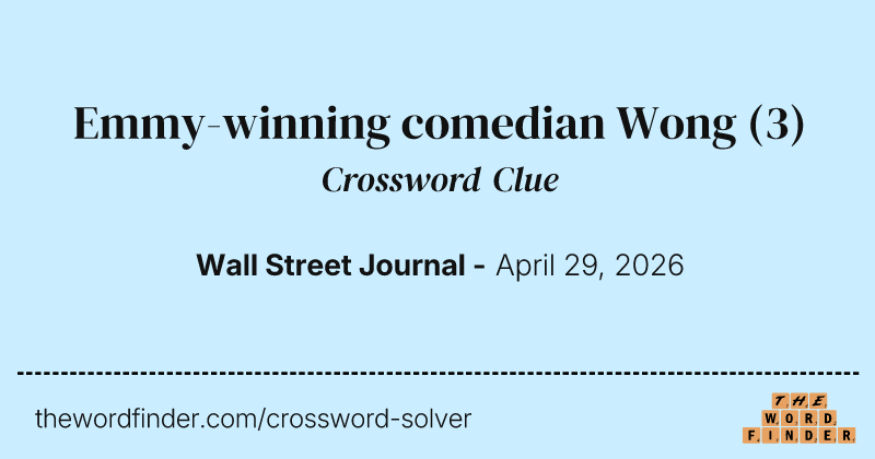 Emmy-winning comedian Wong crossword clue image