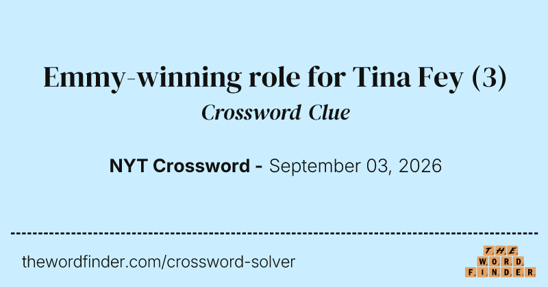 Emmy-winning role for Tina Fey crossword clue image