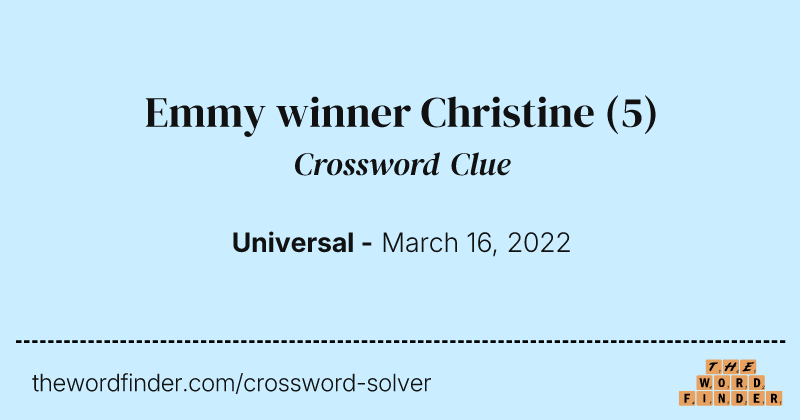 Emmy winner Christine crossword clue image